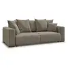 Image de Bobochic canapé droit convertible sidonie tissu chiné taupe SIDONIE