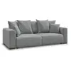 Image de Bobochic canapé droit convertible sidonie tissu chiné gris foncé SIDONIE