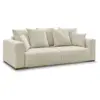 Image de Bobochic canapé droit convertible sidonie velours côtelé beige SIDONIE