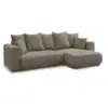 Image de Bobochic canapé d'angle convertible réversible coffre sidonie tissu chiné taupe SIDONIE