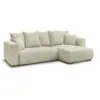 Image de Bobochic canapé d'angle convertible réversible coffre sidonie velours côtelé beige SIDONIE