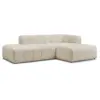 Image de Bobochic canapé d'angle fixe modulable annecy tissu bouclette beige angle droit ANNECY