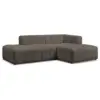 Image de Bobochic canapé d'angle fixe modulable annecy tissu bouclette marron angle droit ANNECY