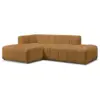 Image de Bobochic canapé d'angle fixe modulable annecy tissu bouclette jaune angle gauche ANNECY