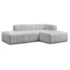 Image de Bobochic canapé d'angle fixe modulable annecy tissu bouclette gris clair angle droit ANNECY