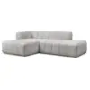 Image de Bobochic canapé d'angle fixe modulable annecy tissu bouclette gris clair angle gauche ANNECY
