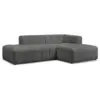 Image de Bobochic canapé d'angle fixe modulable annecy tissu bouclette gris foncé angle droit ANNECY