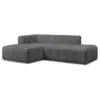 Image de Bobochic canapé d'angle fixe modulable annecy tissu bouclette gris foncé angle gauche ANNECY