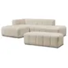 Image de Bobochic canapé d'angle fixe modulable annecy tissu bouclette avec pouf beige angle gauche ANNECY
