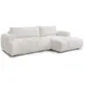 Image de Bobochic canapé d'angle convertible fuji tissu bouclette blanc angle droit FUJI