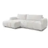Image de Bobochic canapé d'angle convertible fuji tissu bouclette blanc angle gauche FUJI