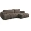 Image de Bobochic canapé d'angle convertible fuji tissu bouclette marron angle droit FUJI