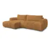 Image de Bobochic canapé d'angle convertible fuji tissu bouclette jaune angle gauche FUJI