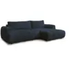 Image de Bobochic canapé d'angle convertible fuji tissu bouclette bleu foncé angle droit FUJI
