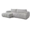 Image de Bobochic canapé d'angle convertible fuji tissu bouclette gris clair angle gauche FUJI