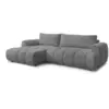 Image de Bobochic canapé d'angle convertible fuji tissu bouclette gris foncé angle gauche FUJI