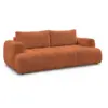 Image de Bobochic canapé droit convertible 3 places fuji tissu bouclette orange FUJI