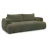 Image de Bobochic canapé droit convertible 3 places fuji tissu bouclette vert FUJI