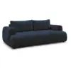 Image de Bobochic canapé droit convertible 3 places fuji tissu bouclette bleu foncé FUJI