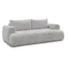 Image de Bobochic canapé droit convertible 3 places fuji tissu bouclette gris clair FUJI