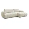 Image de Bobochic canapé d'angle convertible fuji tissu lisse beige angle droit FUJI