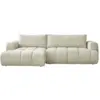 Image de Bobochic canapé d'angle convertible fuji tissu lisse beige angle gauche FUJI