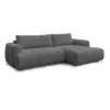 Image de Bobochic canapé d'angle convertible fuji tissu lisse gris foncé angle droit FUJI