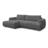 Image de Bobochic canapé d'angle convertible fuji tissu lisse gris foncé angle gauche FUJI