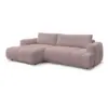 Image de Bobochic canapé d'angle convertible fuji tissu lisse rose angle gauche FUJI