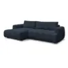 Image de Bobochic canapé d'angle convertible fuji tissu lisse bleu foncé angle gauche FUJI