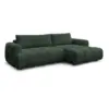 Image de Bobochic canapé d'angle convertible fuji tissu lisse vert angle droit FUJI