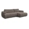 Image de Bobochic canapé d'angle convertible fuji tissu lisse taupe angle droit FUJI