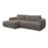 Image de Bobochic canapé d'angle convertible fuji tissu lisse taupe angle gauche FUJI