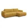 Image de Bobochic canapé d'angle convertible fuji tissu lisse jaune angle droit FUJI