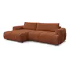 Image de Bobochic canapé d'angle convertible fuji tissu lisse orange angle gauche FUJI