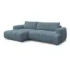 Image de Bobochic canapé d'angle convertible fuji tissu lisse bleu clair angle gauche FUJI
