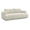 Image de Bobochic canapé droit convertible 3 places fuji tissu lisse beige FUJI