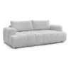 Image de Bobochic canapé droit convertible 3 places fuji tissu lisse gris clair FUJI