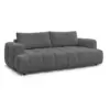 Image de Bobochic canapé droit convertible 3 places fuji tissu lisse gris foncé FUJI