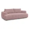 Image de Bobochic canapé droit convertible 3 places fuji tissu lisse rose FUJI