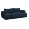 Image de Bobochic canapé droit convertible 3 places fuji tissu lisse bleu foncé FUJI