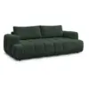 Image de Bobochic canapé droit convertible 3 places fuji tissu lisse vert FUJI