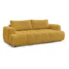 Image de Bobochic canapé droit convertible 3 places fuji tissu lisse jaune FUJI