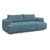 Image de Bobochic canapé droit convertible 3 places fuji tissu lisse bleu clair FUJI