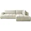 Image de Bobochic canapé d'angle l convertible fuji tissu lisse beige angle droit FUJI