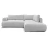 Image de Bobochic canapé d'angle l convertible fuji tissu lisse gris clair angle droit FUJI