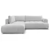 Image de Bobochic canapé d'angle l convertible fuji tissu lisse gris clair angle gauche FUJI