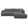 Image de Bobochic canapé d'angle l convertible fuji tissu lisse gris foncé angle droit FUJI