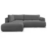 Image de Bobochic canapé d'angle l convertible fuji tissu lisse gris foncé angle gauche FUJI