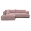 Image de Bobochic canapé d'angle l convertible fuji tissu lisse rose angle gauche FUJI